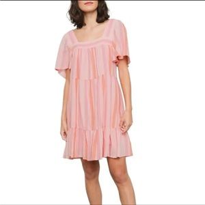 Rails Valentina Stripe Tiered Mini Dress Pink Size XS